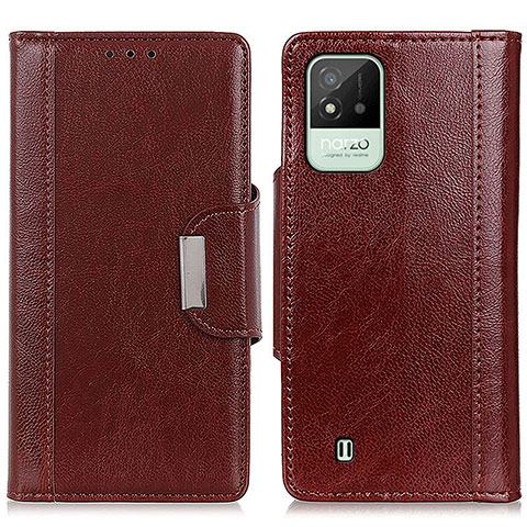 Coque Portefeuille Livre Cuir Etui Clapet M01L pour Realme C20 Marron