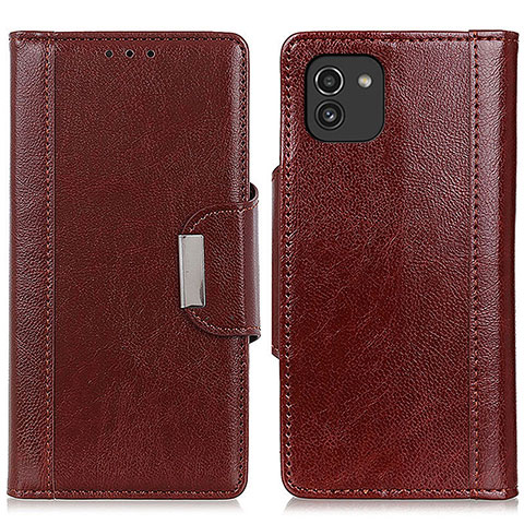 Coque Portefeuille Livre Cuir Etui Clapet M01L pour Samsung Galaxy A03 Marron