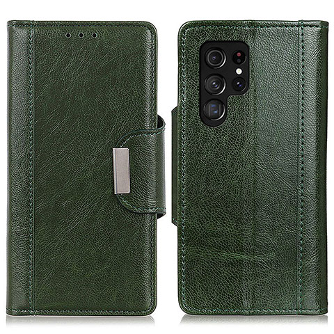 Coque Portefeuille Livre Cuir Etui Clapet M01L pour Samsung Galaxy S22 Ultra 5G Vert