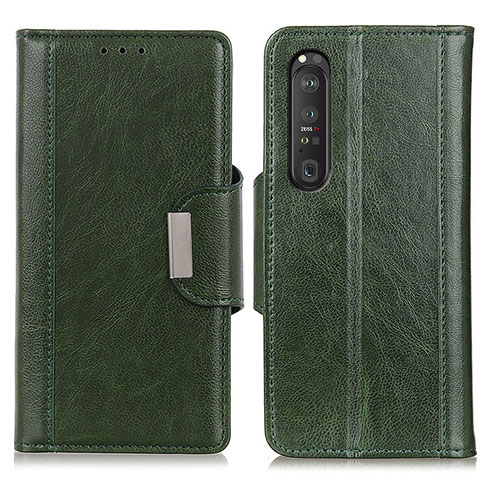 Coque Portefeuille Livre Cuir Etui Clapet M01L pour Sony Xperia 1 III Vert