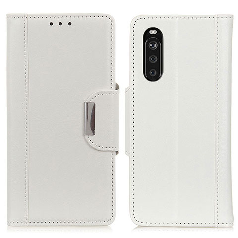 Coque Portefeuille Livre Cuir Etui Clapet M01L pour Sony Xperia 10 III SO-52B Blanc