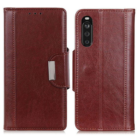 Coque Portefeuille Livre Cuir Etui Clapet M01L pour Sony Xperia 10 III SO-52B Marron