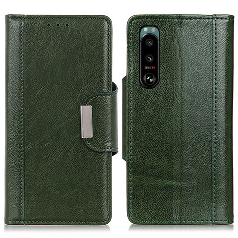 Coque Portefeuille Livre Cuir Etui Clapet M01L pour Sony Xperia 5 III SO-53B Vert