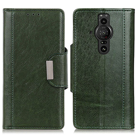 Coque Portefeuille Livre Cuir Etui Clapet M01L pour Sony Xperia PRO-I Vert