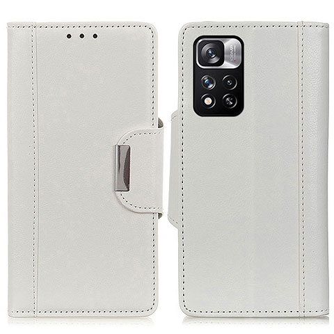 Coque Portefeuille Livre Cuir Etui Clapet M01L pour Xiaomi Mi 11i 5G (2022) Blanc