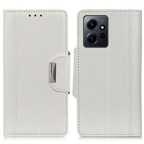 Coque Portefeuille Livre Cuir Etui Clapet M01L pour Xiaomi Redmi Note 12 4G Blanc