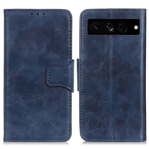 Coque Portefeuille Livre Cuir Etui Clapet M02L pour Google Pixel 7 Pro 5G Bleu