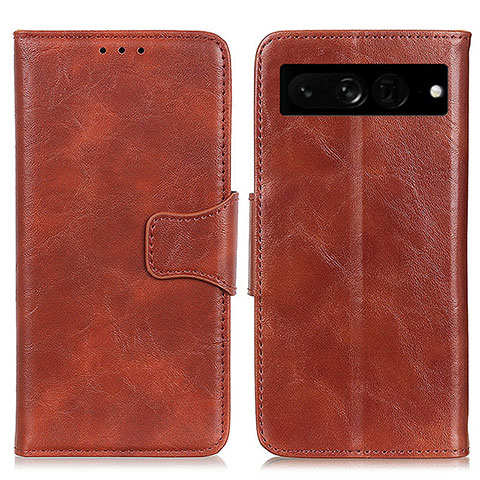 Coque Portefeuille Livre Cuir Etui Clapet M02L pour Google Pixel 7 Pro 5G Marron