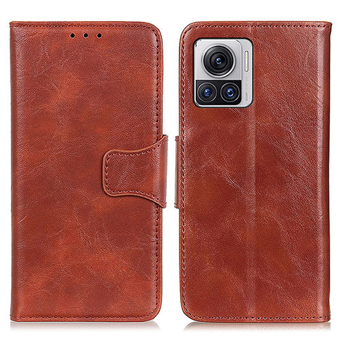 Coque Portefeuille Livre Cuir Etui Clapet M02L pour Motorola Moto Edge X30 Pro 5G Marron