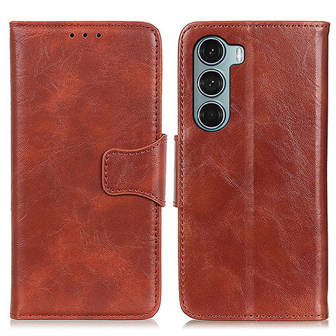 Coque Portefeuille Livre Cuir Etui Clapet M02L pour Motorola Moto G200 5G Marron