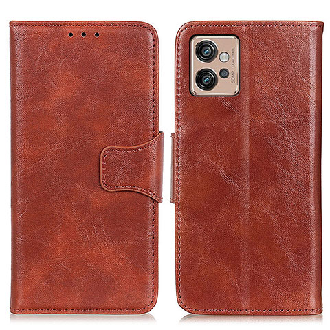 Coque Portefeuille Livre Cuir Etui Clapet M02L pour Motorola Moto G32 Marron