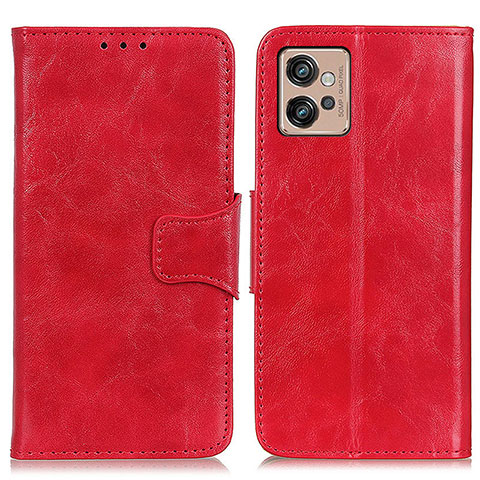 Coque Portefeuille Livre Cuir Etui Clapet M02L pour Motorola Moto G32 Rouge