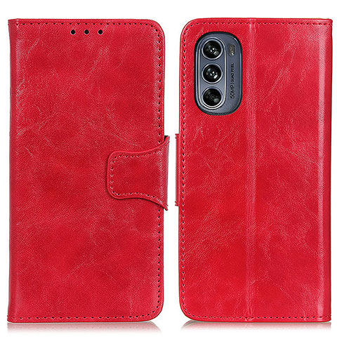 Coque Portefeuille Livre Cuir Etui Clapet M02L pour Motorola Moto G62 5G Rouge