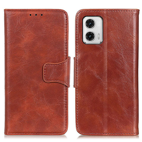 Coque Portefeuille Livre Cuir Etui Clapet M02L pour Motorola Moto G73 5G Marron