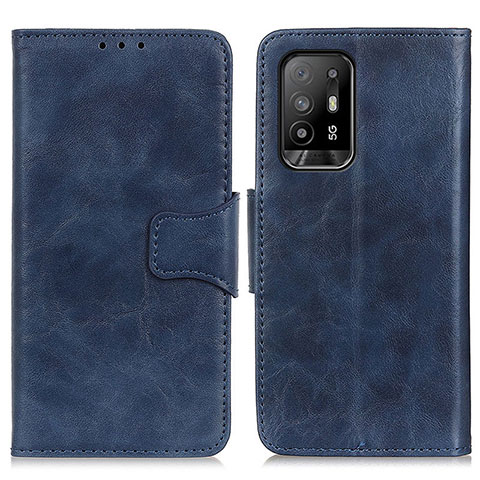 Coque Portefeuille Livre Cuir Etui Clapet M02L pour Oppo F19 Pro+ Plus 5G Bleu