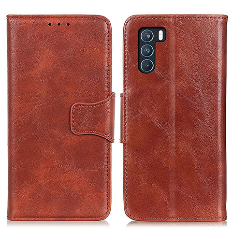 Coque Portefeuille Livre Cuir Etui Clapet M02L pour Oppo K9 Pro 5G Marron