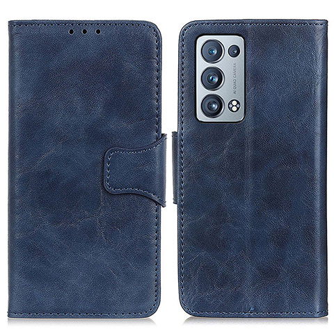 Coque Portefeuille Livre Cuir Etui Clapet M02L pour Oppo Reno6 Pro+ Plus 5G Bleu