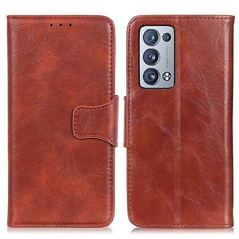 Coque Portefeuille Livre Cuir Etui Clapet M02L pour Oppo Reno6 Pro+ Plus 5G Marron