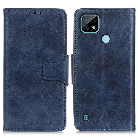 Coque Portefeuille Livre Cuir Etui Clapet M02L pour Realme C21 Bleu