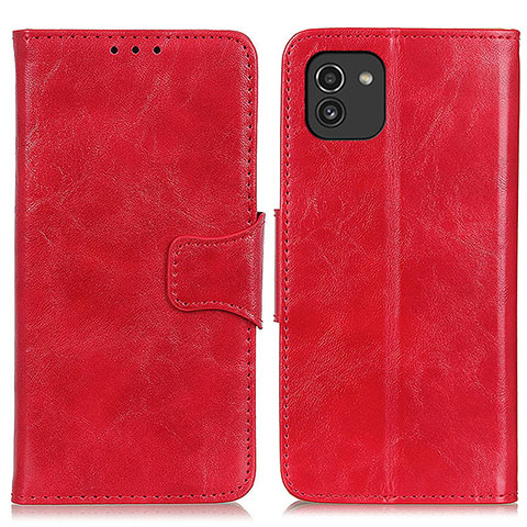 Coque Portefeuille Livre Cuir Etui Clapet M02L pour Samsung Galaxy A03 Rouge