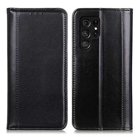 Coque Portefeuille Livre Cuir Etui Clapet M02L pour Samsung Galaxy S23 Ultra 5G Noir