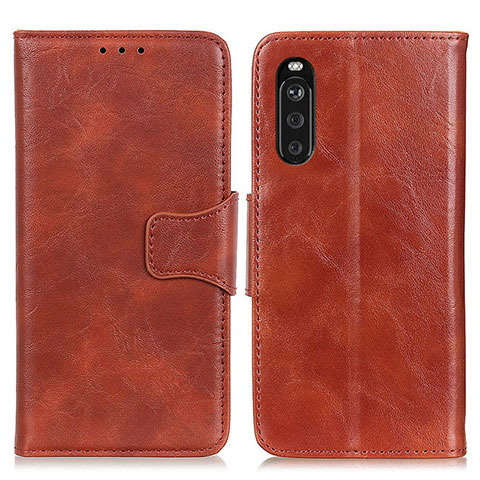 Coque Portefeuille Livre Cuir Etui Clapet M02L pour Sony Xperia 10 III SO-52B Marron