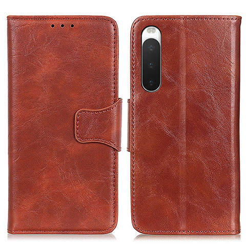 Coque Portefeuille Livre Cuir Etui Clapet M02L pour Sony Xperia 10 IV Marron