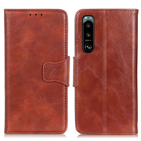 Coque Portefeuille Livre Cuir Etui Clapet M02L pour Sony Xperia 5 III SO-53B Marron