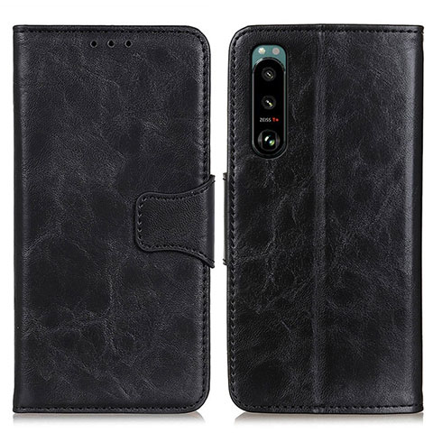 Coque Portefeuille Livre Cuir Etui Clapet M02L pour Sony Xperia 5 III SO-53B Noir