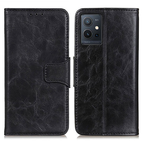 Coque Portefeuille Livre Cuir Etui Clapet M02L pour Vivo T1 5G India Noir