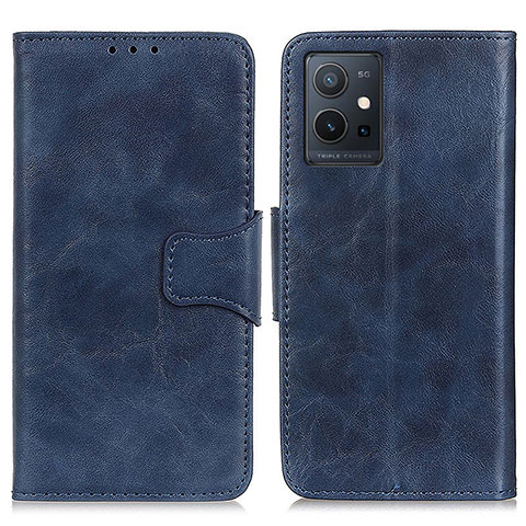 Coque Portefeuille Livre Cuir Etui Clapet M02L pour Vivo Y55s 5G Bleu