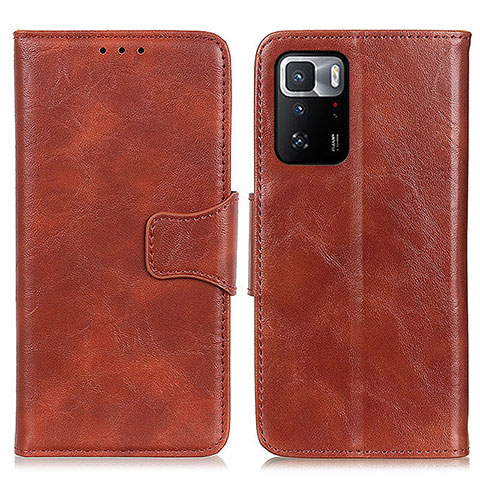 Coque Portefeuille Livre Cuir Etui Clapet M02L pour Xiaomi Poco X3 GT 5G Marron