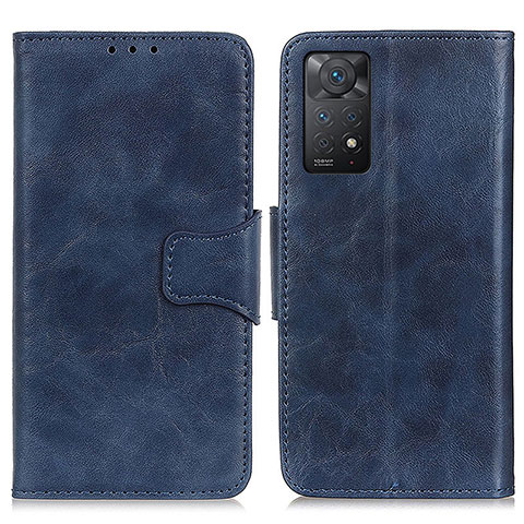 Coque Portefeuille Livre Cuir Etui Clapet M02L pour Xiaomi Redmi Note 11 Pro 5G Bleu