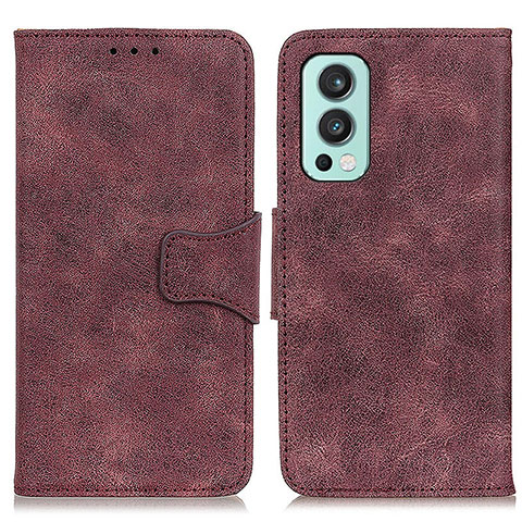 Coque Portefeuille Livre Cuir Etui Clapet M03L pour OnePlus Nord 2 5G Violet