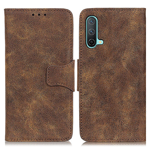 Coque Portefeuille Livre Cuir Etui Clapet M03L pour OnePlus Nord CE 5G Marron