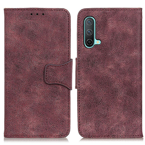 Coque Portefeuille Livre Cuir Etui Clapet M03L pour OnePlus Nord CE 5G Violet