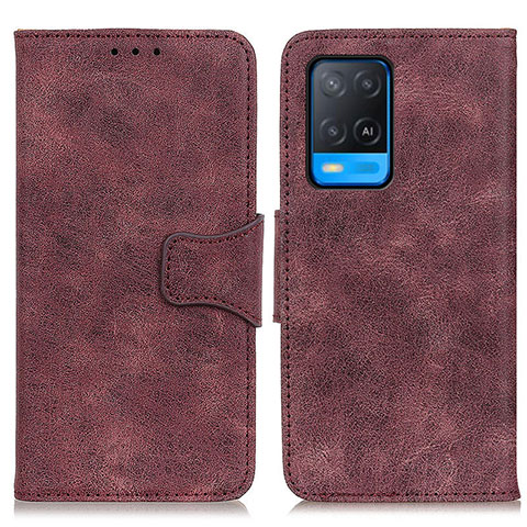 Coque Portefeuille Livre Cuir Etui Clapet M03L pour Oppo A54 4G Violet