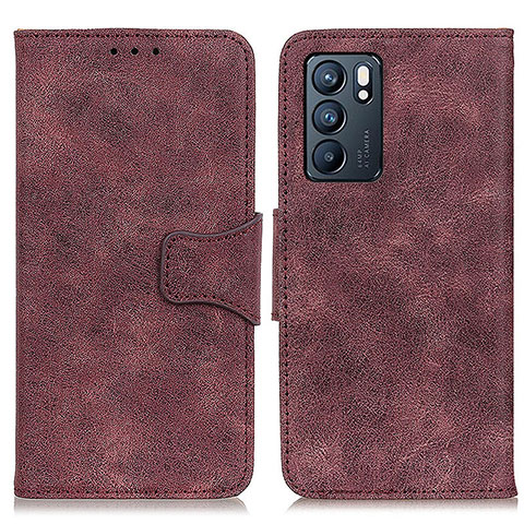 Coque Portefeuille Livre Cuir Etui Clapet M03L pour Oppo Reno6 5G Violet