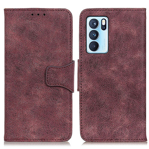 Coque Portefeuille Livre Cuir Etui Clapet M03L pour Oppo Reno6 Pro 5G India Violet