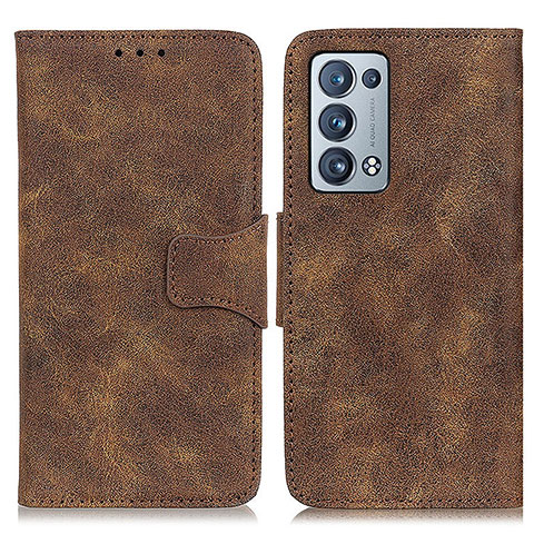 Coque Portefeuille Livre Cuir Etui Clapet M03L pour Oppo Reno6 Pro 5G Marron