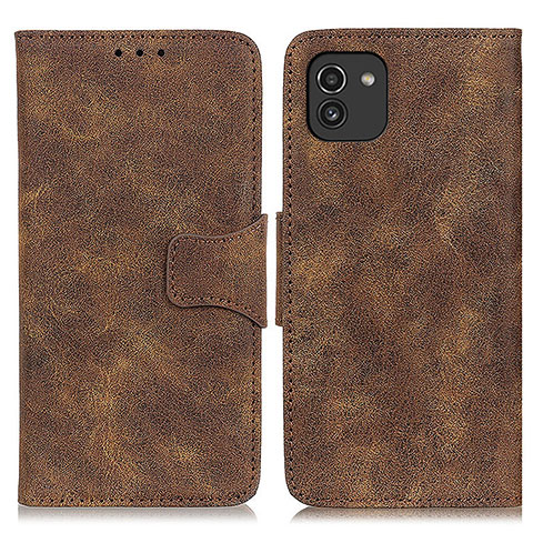 Coque Portefeuille Livre Cuir Etui Clapet M03L pour Samsung Galaxy A03 Marron