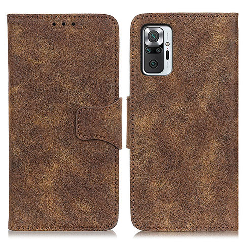 Coque Portefeuille Livre Cuir Etui Clapet M03L pour Xiaomi Redmi Note 10 Pro 4G Marron