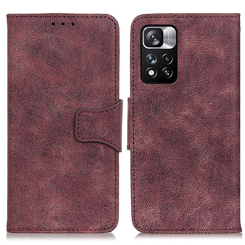 Coque Portefeuille Livre Cuir Etui Clapet M03L pour Xiaomi Redmi Note 11 Pro+ Plus 5G Violet