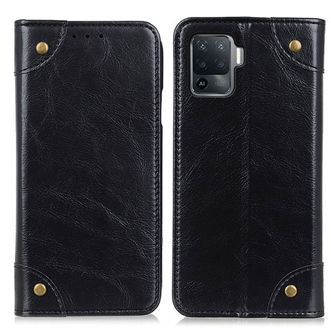 Coque Portefeuille Livre Cuir Etui Clapet M04L pour Oppo Reno5 F Noir