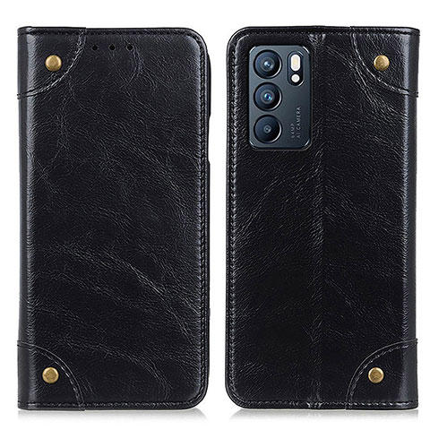 Coque Portefeuille Livre Cuir Etui Clapet M04L pour Oppo Reno6 5G Noir