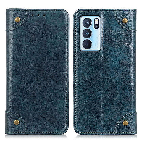 Coque Portefeuille Livre Cuir Etui Clapet M04L pour Oppo Reno6 Pro 5G India Bleu