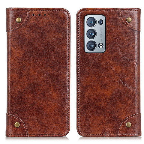 Coque Portefeuille Livre Cuir Etui Clapet M04L pour Oppo Reno6 Pro 5G Marron