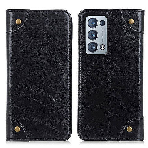 Coque Portefeuille Livre Cuir Etui Clapet M04L pour Oppo Reno6 Pro 5G Noir