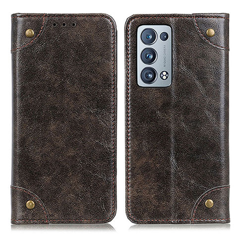 Coque Portefeuille Livre Cuir Etui Clapet M04L pour Oppo Reno6 Pro+ Plus 5G Bronze