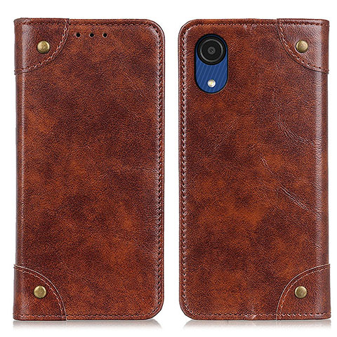 Coque Portefeuille Livre Cuir Etui Clapet M04L pour Samsung Galaxy A03 Core Marron